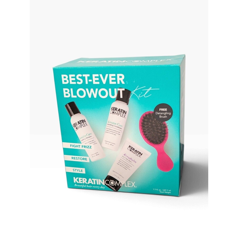 Keratin Complex Best-Ever Blowout Kit Shampoo Conditioner KeraBalm Brush New